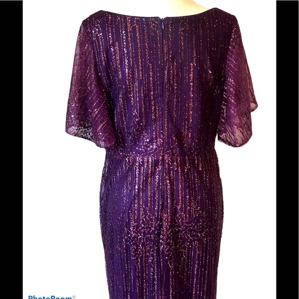 🍁PLUM FISHTAIL FORMAL GOWN WITH GLITTER - Picture 4 of 8